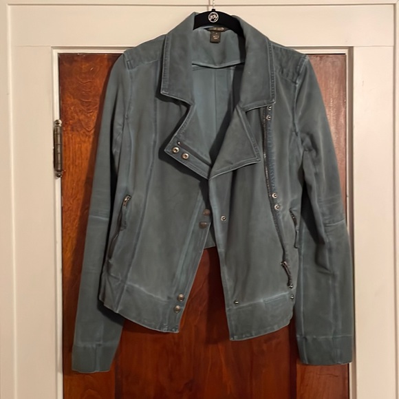 Evereve Jackets & Coats Evereve Peyton Jensen Teal Green Blue Moto Jacket S Poshmark